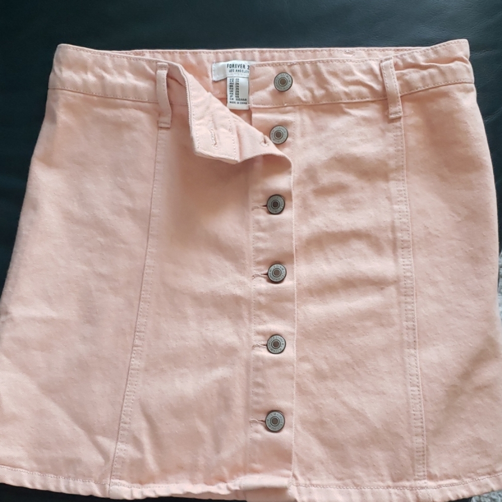 Pink Jean Mini Skirt